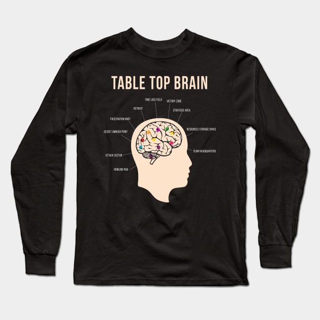 Table Top Brain Board Game Nerd Long Sleeve T-Shirt by MooonTees